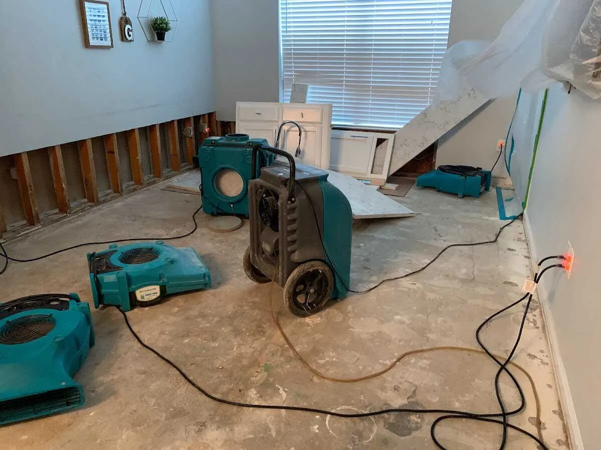 Dehumidifier in flood-cut room for Water Damage Restoration in Bogalusa